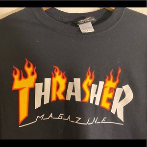 Thrasher Black Flame T-shirt (Size Medium)